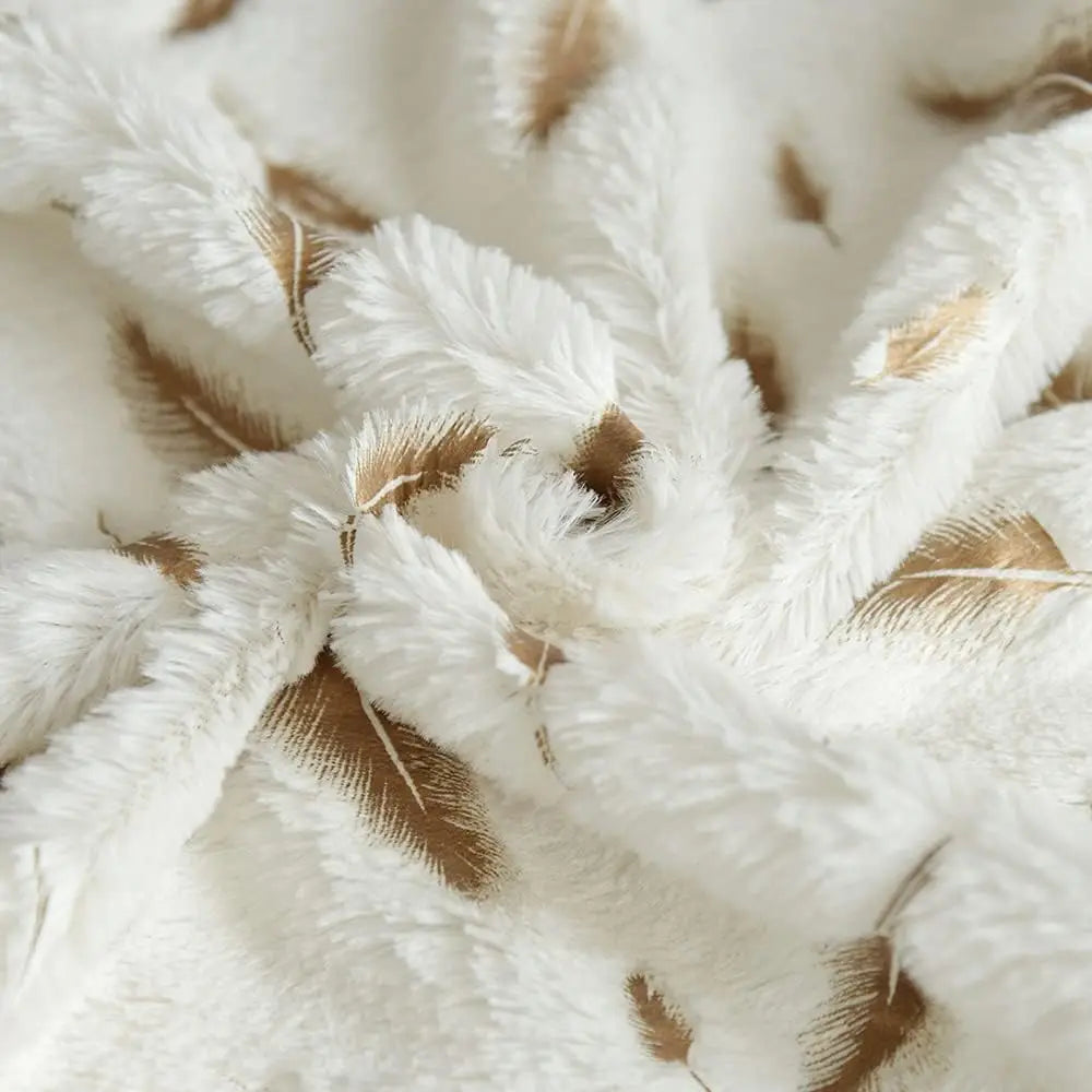 DecorBites™ Gold Feather Velvet Cushion Cover 45x45 Decorative Throw Pillows for Sofa Car