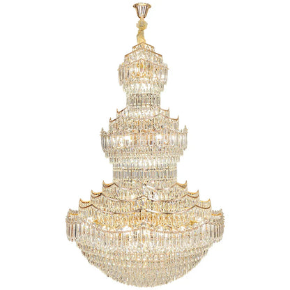 DecorBites™ Crystal Chandelier: European Villa Lobby Staircase Long Chandelier