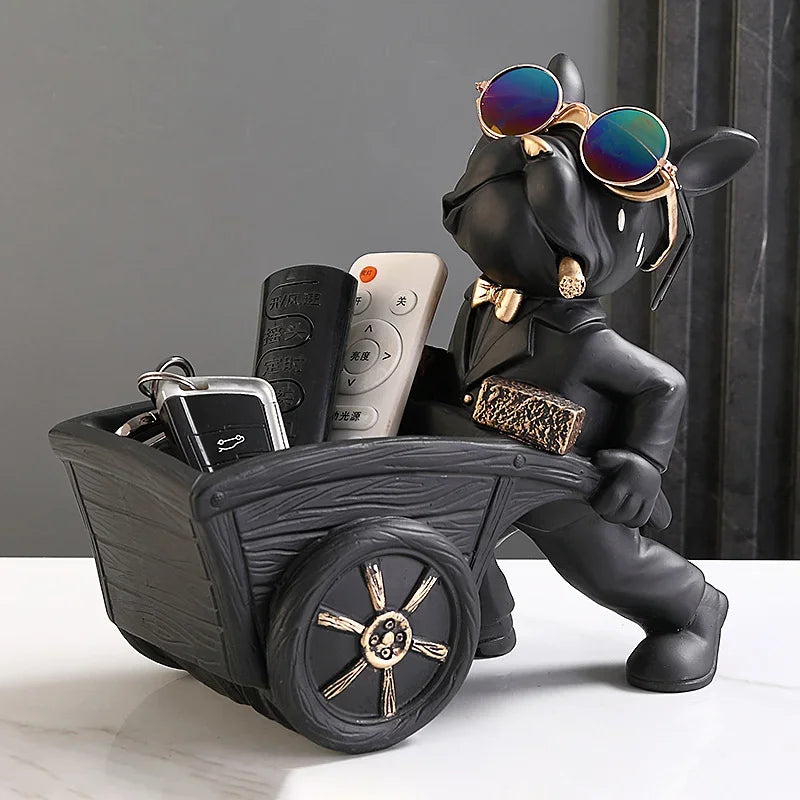 DecorBites™ Dog Statue Storage Box Resin Art Sculpture Figurine Home Study Ornament