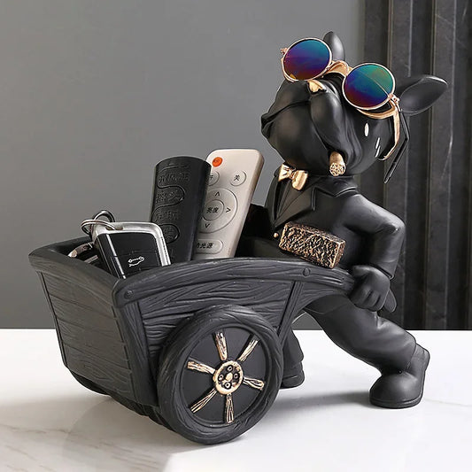 DecorBites™ Dog Statue Storage Box Resin Art Sculpture Figurine Home Study Ornament