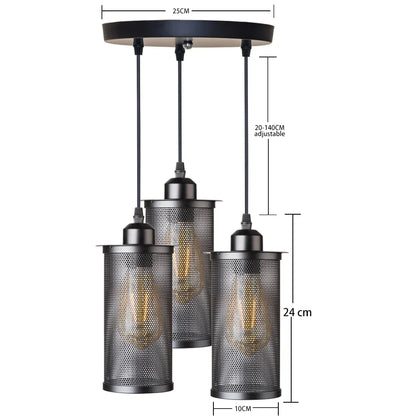 DecorBites™ Industrial Nordic Black Iron Cage Pendant Light Loft Hanging Lamp
