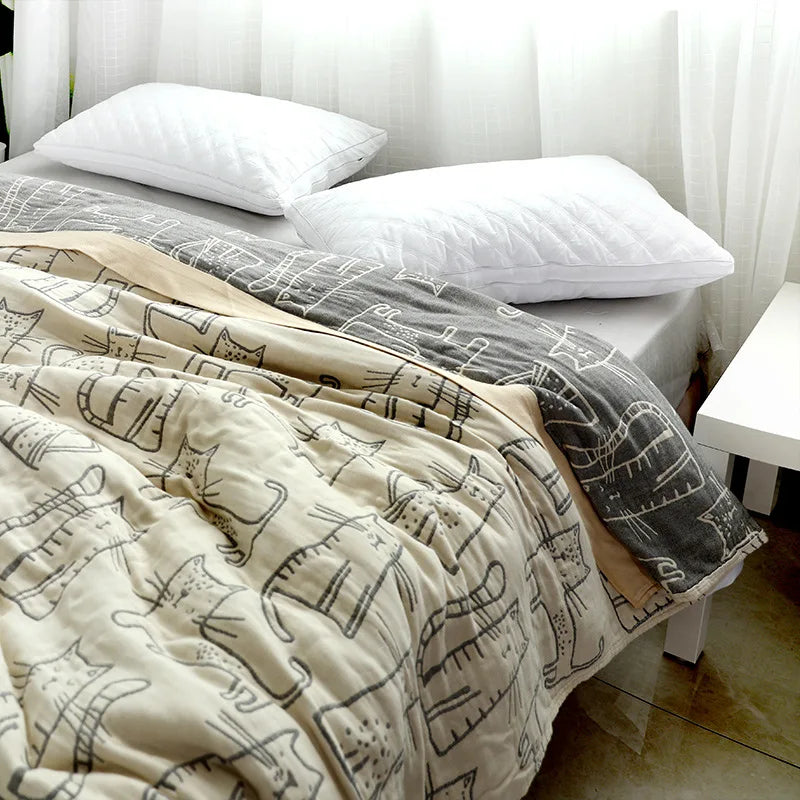 DecorBites™ Japanese Summer Cotton Bamboo Blanket - High Quality Bedspread