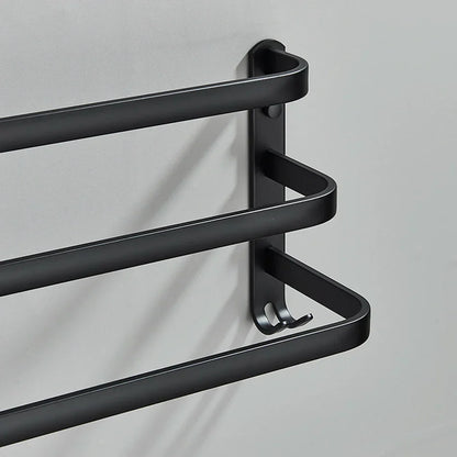 Toallero de aluminio DecorBites™ para baño con gancho, colgador de ropa de pared de varios niveles