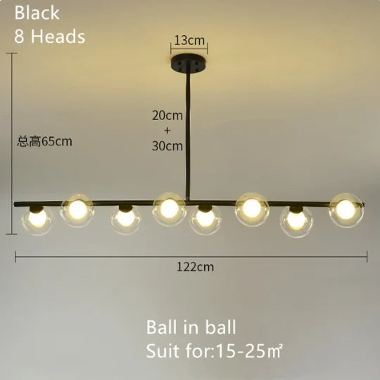 Lámpara colgante LED de bola de vidrio dorado Decorbites™ para iluminación de cocina y comedor