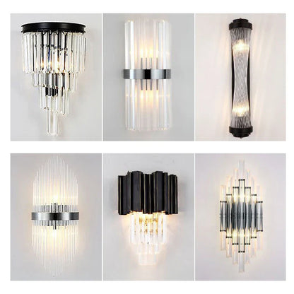 DecorBites™ Crystal Wall Lamp: Modern Light Luxury for Living Room, Bedroom, and Corridor.
