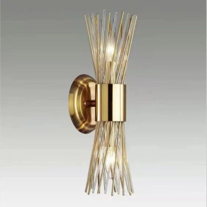 DecorBites™ Gold Stainless Steel Glass Sconces for Bedroom, Dining, Aisle Wall Lights