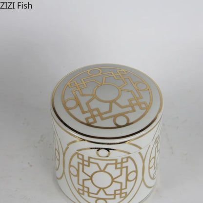 DecorBites™ Gold Geometric Storage Jar Set