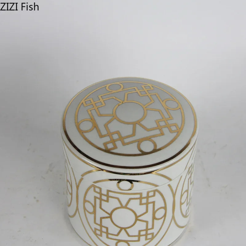 Conjunto de Tarros de Almacenamiento Geométricos de Oro Decorbites™