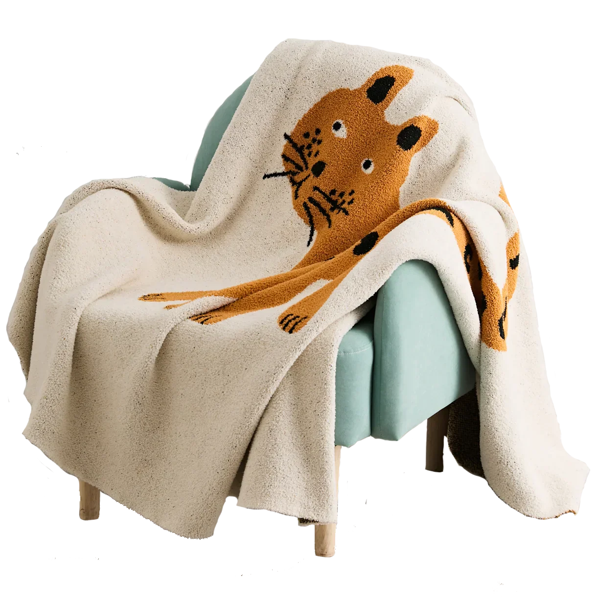 DecorBites™ Kawaii Bee Pattern Cozy Blanket - Super Soft White Spot Edge Design