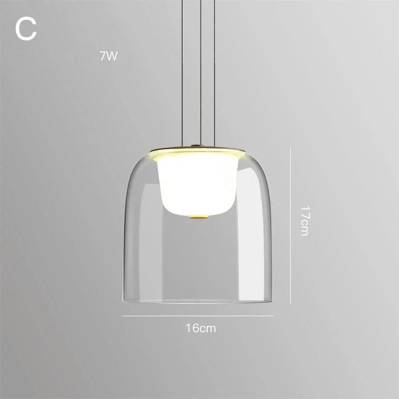 DecorBites™ Glass Pendant Lights Simple Indoor Home Decor Lighting for Living Room and Dining Room