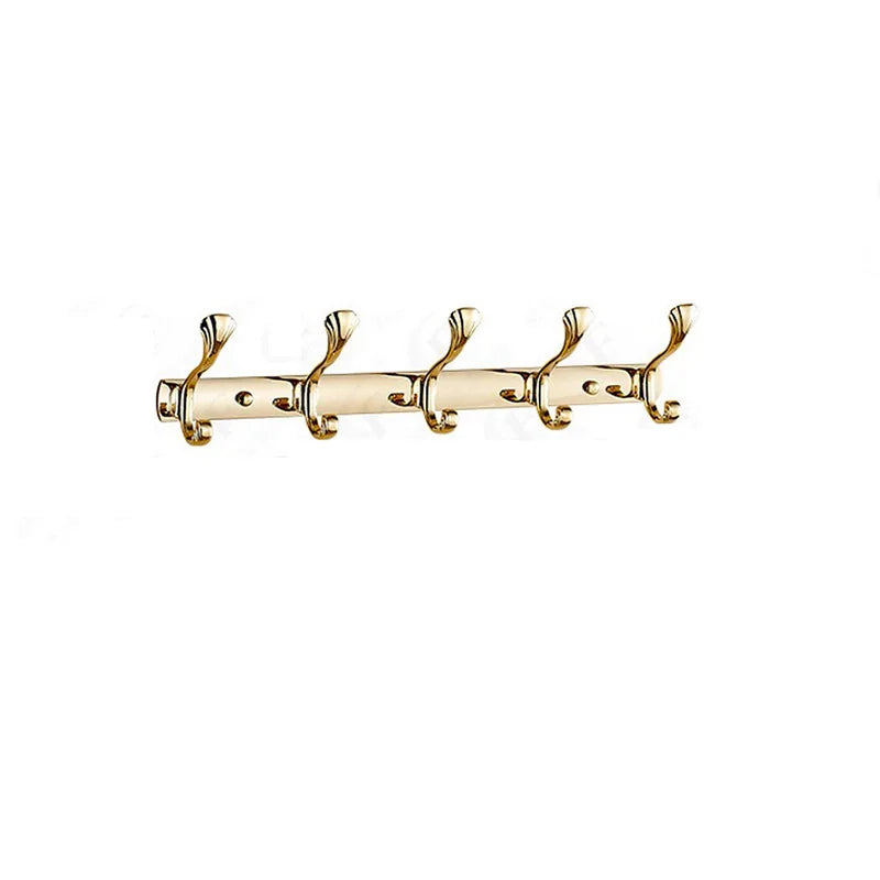 DecorBites™ Brass Gold Towel Hook: Wall Mount Bathroom/Kitchen Hanger