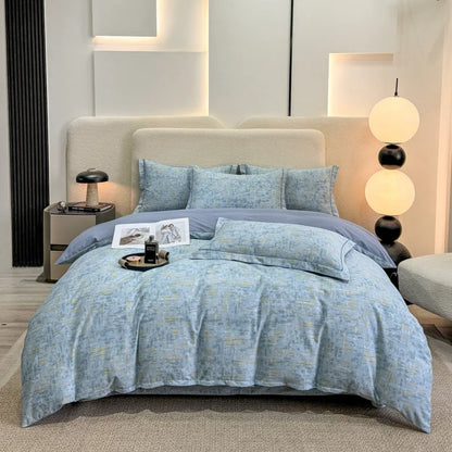 DecorBites™ Brushed Cotton Printed Duvet Cover Set - Single/Double Bed Bedclothes