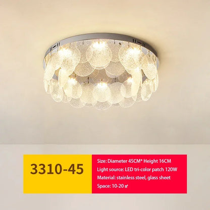 DecorBites™ Glass Chandelier LED Ceiling Lamp | Modern Metal Art | Indoor Living Room Kitchen Decoration