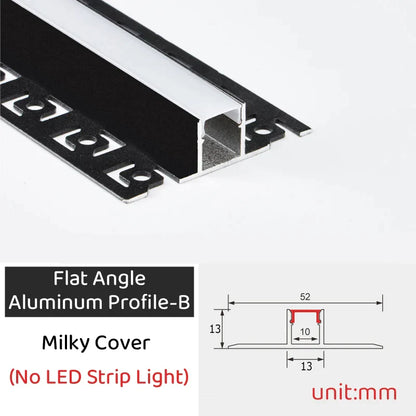 DecorBites™ Black LED Aluminum Profile for Invisible Ceiling Light Strip Bar