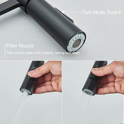 DecorBites™ Brass Kitchen Sink Faucet with Dual Stream Sprayer Nozzle, Hot Cold Water Mixer Tap