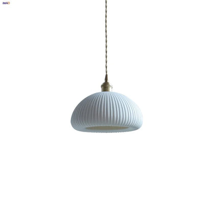 DecorBites™ Ceramic LED Pendant Lamp, Modern Nordic Design, Adjustable 2m Wire, White Finish