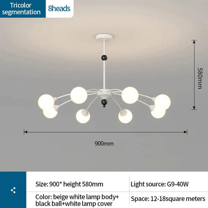 Lámpara de araña DecorBites™ Cream Wind: Lámpara de recibidor posmoderna de lujo para sala de estar, dormitorio y restaurante.