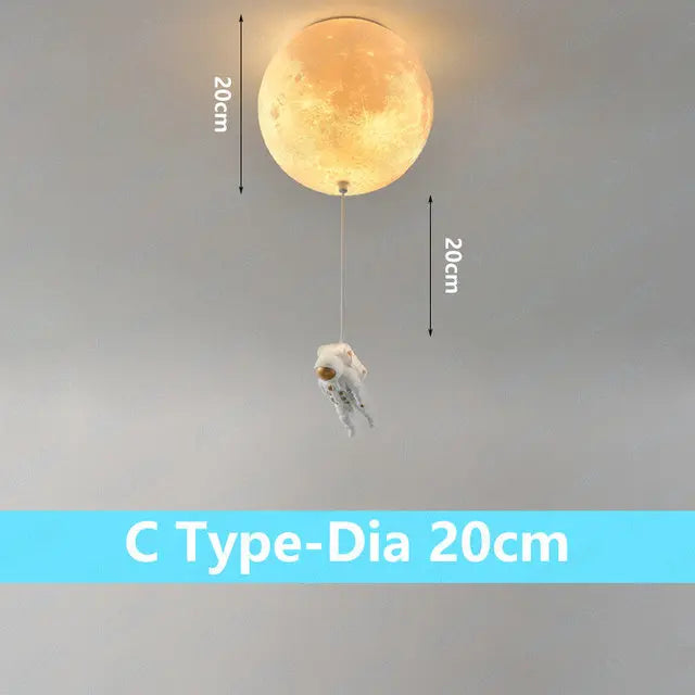 Lámpara de techo DecorBites™ Astronaut Bubble Chandelier - Lámpara de techo para dormitorio con luz de luna