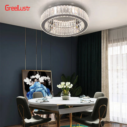 DecorBites™ Big Crystal Round LED Chandelier Dimmable Ceiling Light with Remote