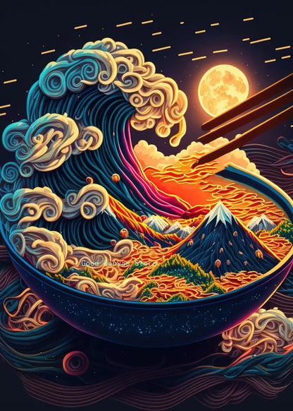 DecorBites™ Japanese Food Neon Posters Canvas Painting for Home Kitchen Decor