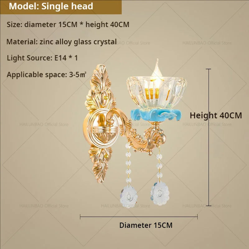 DecorBites™ Crystal Chandelier: Chinese Ceramic Living Room Luxe Lighting
