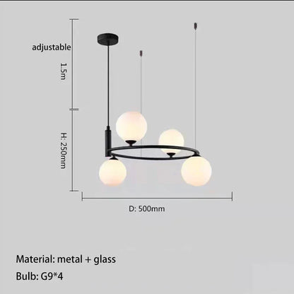DecorBites™ Glass Chandelier G9 Hanging Light for Living Room Bedroom Decor