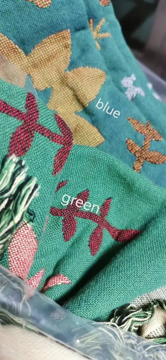 DecorBites™ Japanese Cotton Throw Blanket - Double Sided Sofa Cover & Bedspread