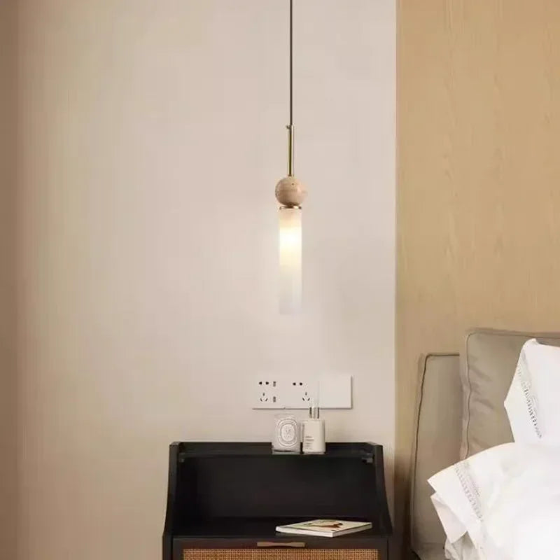 Wabi-Sabi Cream Stone Pendant Light