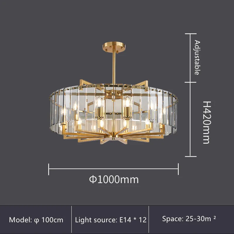 DecorBites™ Glass Restaurant Chandelier: Modern Luxury Led Lighting Fixture for Living Room Home Decor