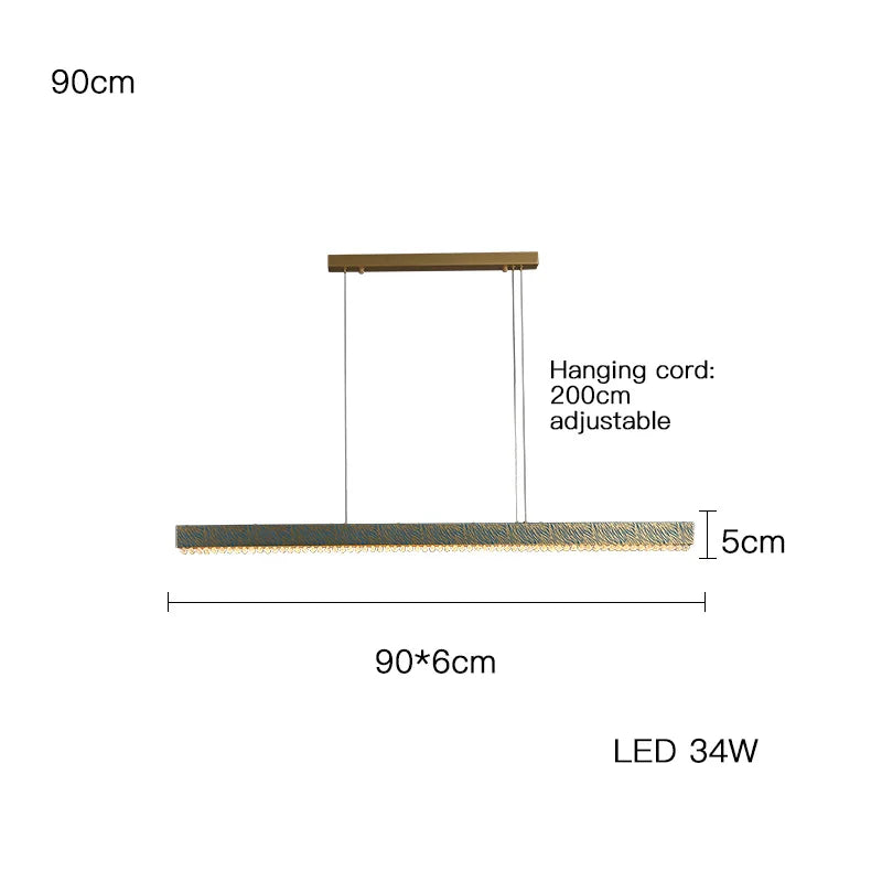 ثريا السقف LED الكريستالية النحاسية الزرقاء من DecorBites™ لغرفة الطعام