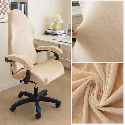 Decobites Tickened Velvet Chair Cover | Stretchy Gaming Seat Case for Office & Esports