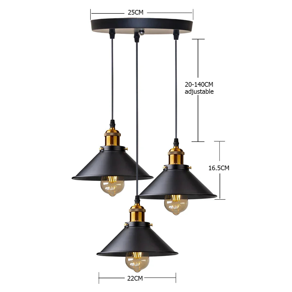 DecorBites™ Antique Brass Kitchen Pendant Light | Hanging Ceiling Fixture for Dining Room