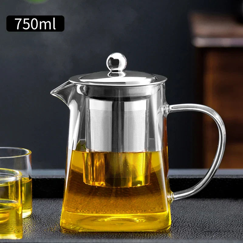DecorBites™ Glass Tea Pot: High Quality Heat Resistant Kung Fu Tea Set
