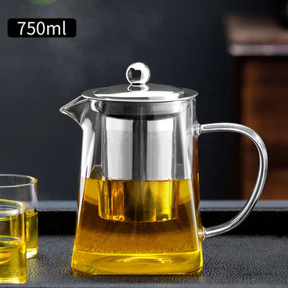 DecorBites™ Glass Tea Pot: High Quality Heat Resistant Kung Fu Tea Set