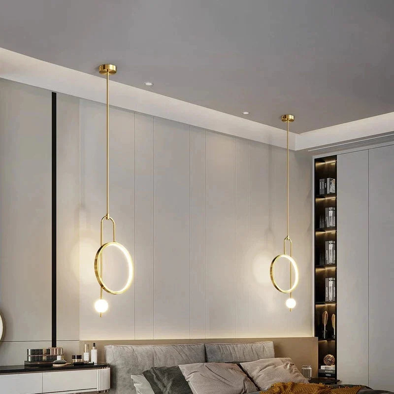 Decorbites™ Goldener Schwarzer Ring Glasball LED-Pendant-Leuchter