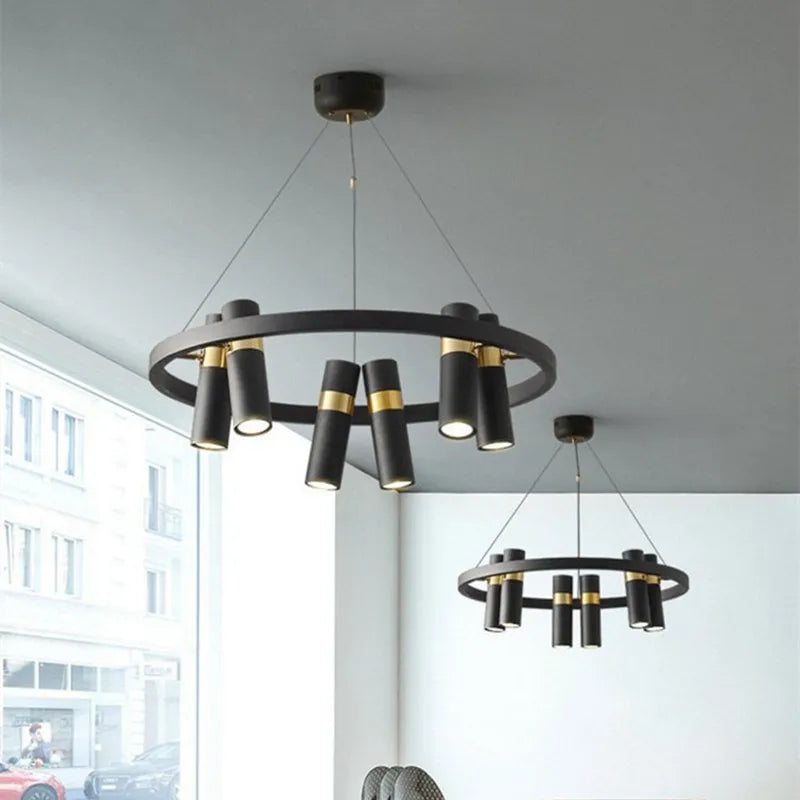 DecorBites™ مصباح LED بحلقة سوداء لغرفة المعيشة وغرفة الطعام والمطبخ والبار