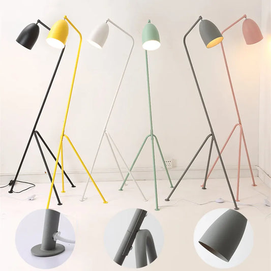DecorBites™ Grasshopper Floor Lamp: Retro Nordic Macaron Design for Living Room, Bedroom, Study