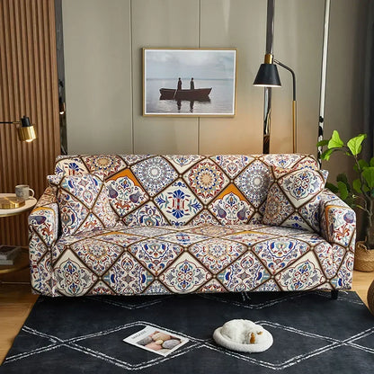 Decobites Mandala Stretch Sofa Cover Slipcover Spandex Couch Protector