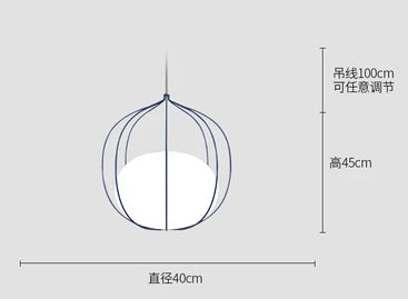 DecorBites™ Birdcage Glass Ball Pendant Light for Dining Room and Bar in Nordic Design