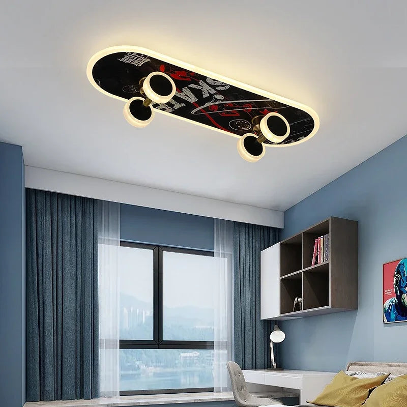 DecorBites™ Cartoon Skateboard Ceiling Light for Children's Room