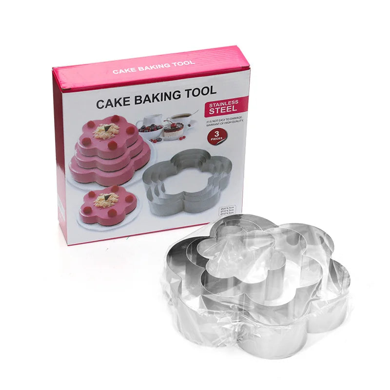 DecorBites™ Heart-Shaped Stainless Steel Mousse Mold Set - Baking Tool for Cakes & Desserts