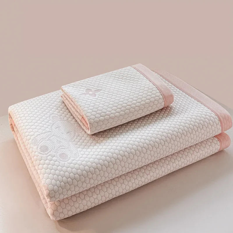 DecorBites™ Ice Bean Cooling Feel Mat Set - Jacquard Cushion, Washable, Breathable Mattress