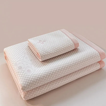 DecorBites™ Ice Bean Cooling Feel Mat Set - Jacquard Cushion, Washable, Breathable Mattress