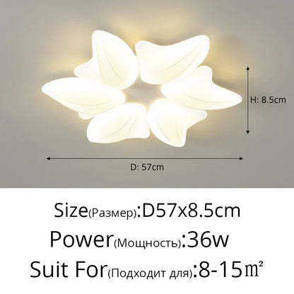 ثريا السقف DecorBites™ Aisal Flower مع خاصية التعتيم عن بُعد لديكور المنزل العصري