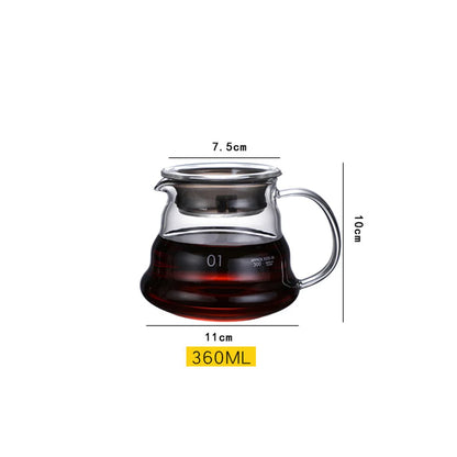 Decorbites™ Glas-Pour-Over-Kaffeemaschine Topf Barista-Brauer Filter-Dripper - 800 ml