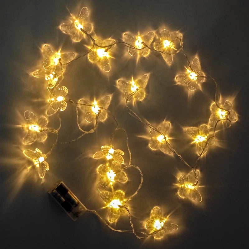 1-10M Christmas Snowflake star Light Christmas Deer String Lights for Merry Christmas Tree Garden New Year's home Decorations