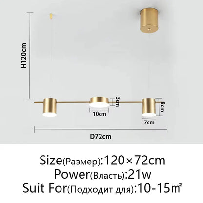 DecorBites™ Dimmable LED Ceiling Chandelier for Living Room, Dining, Kitchen - Modern Hanging Light