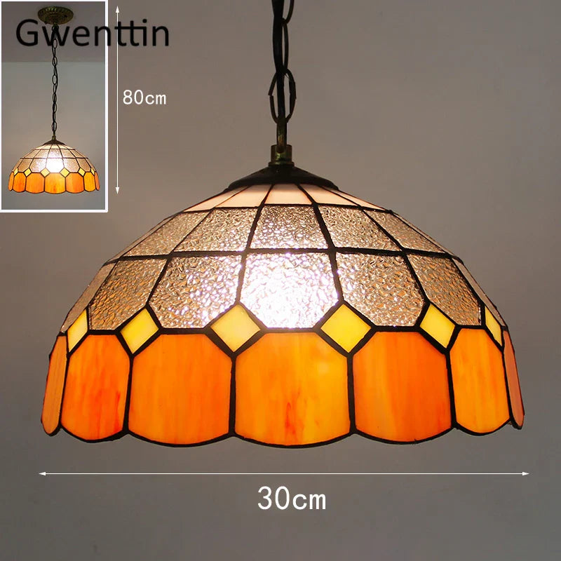 DecorBites™ Diamond Square Stained Glass Pendant Light for Home Decor and Lighting