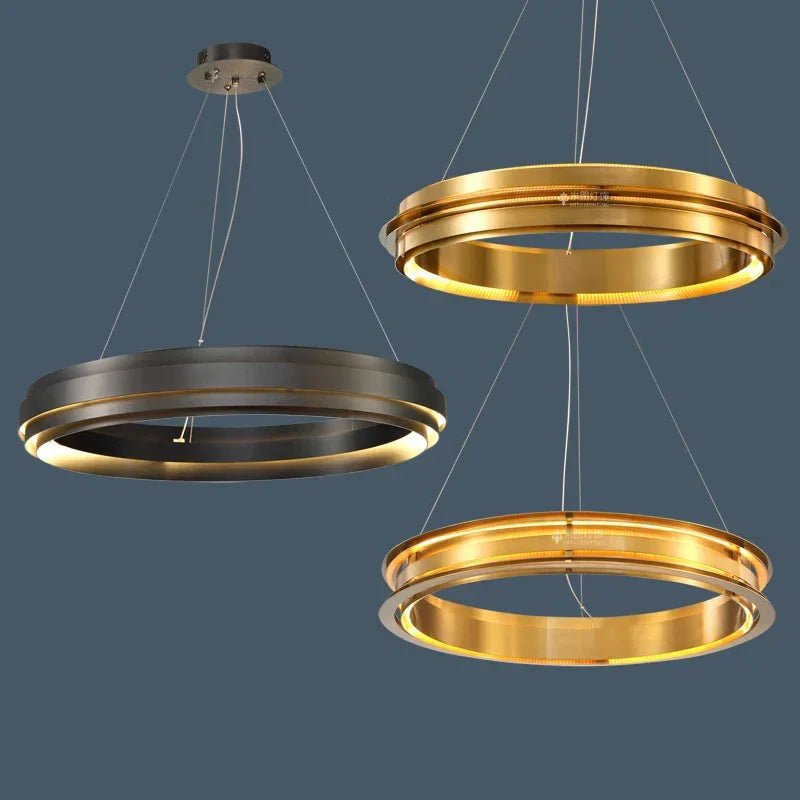 DecorBites™ Gold Ring Chandelier: Modern Italian Design for Stylish Living Spaces