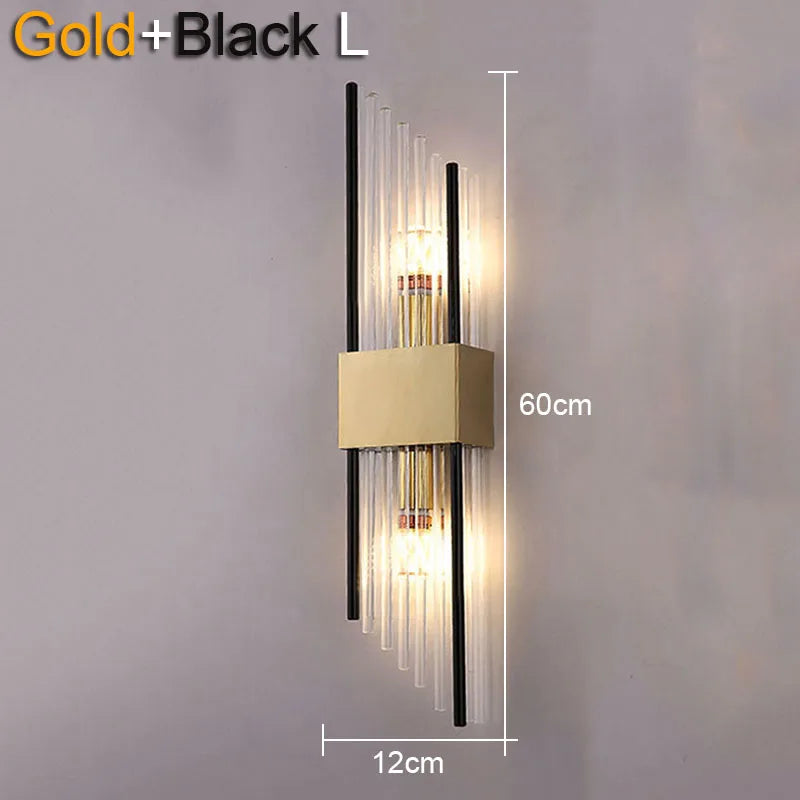DecorBites™ Crystal Wall Lamp: Elegant LED Indoor Lighting for Living Room, Bedroom, Hotel, and TV Background
